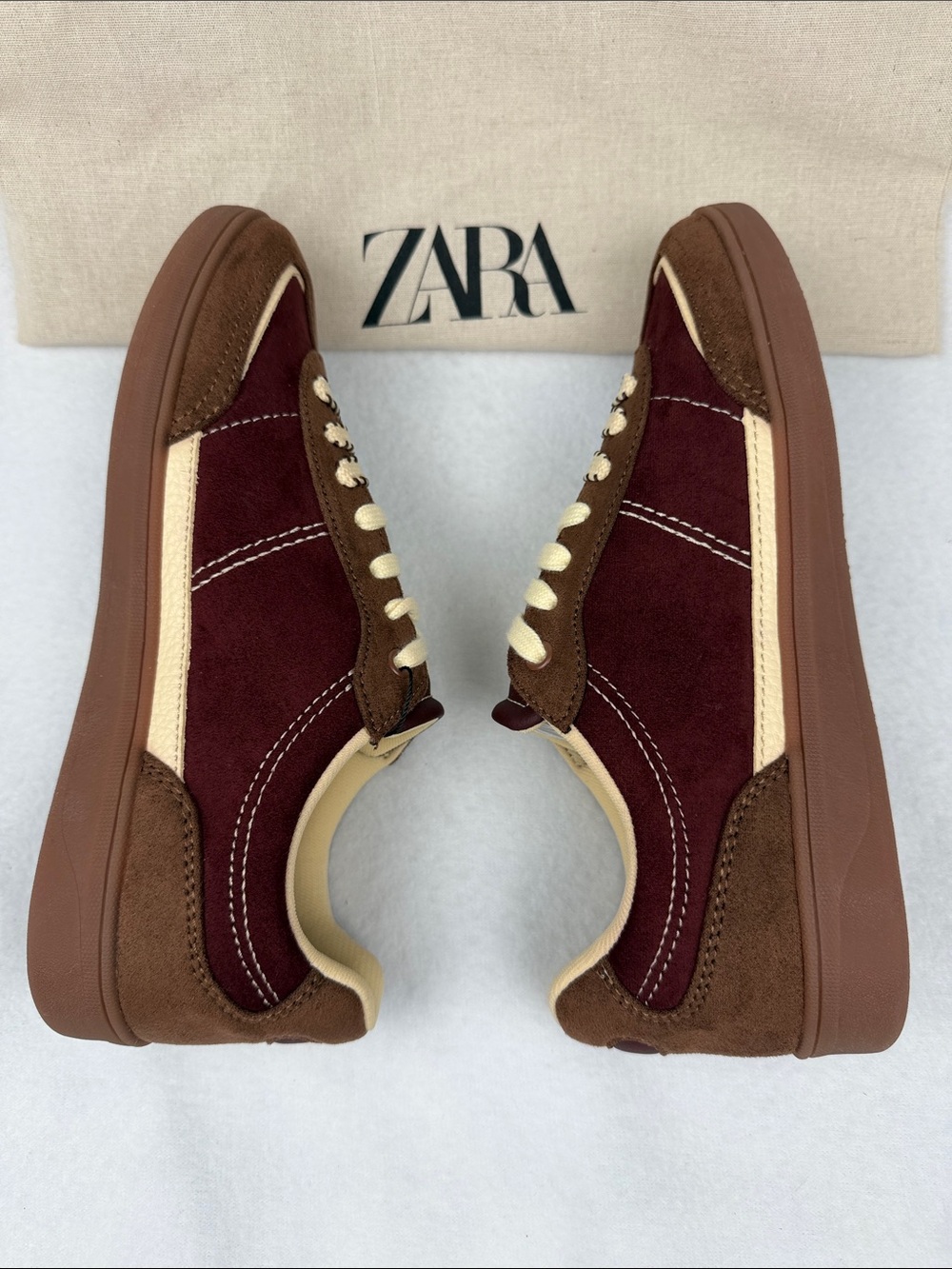 Zara Women’s Burgundy Red Brown Sneakers Size 7.5 Brand New - Picture 13 of 16